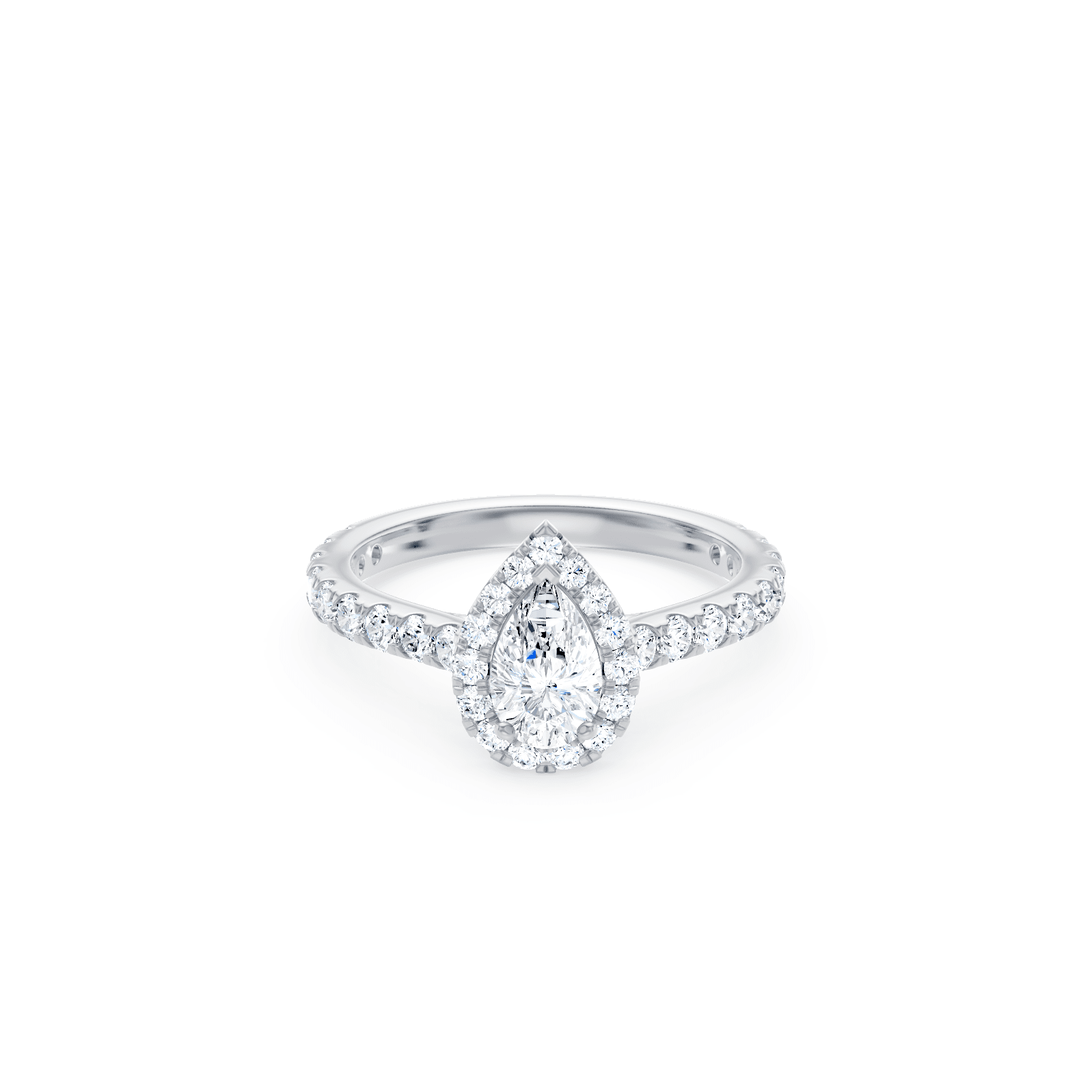 Pear Ring with 1.50ct of Laboratory Grown Diamonds in 9ct White Gold Bevilles 