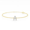 Diamond Initial Slider Bracelet in 9ct Yellow Gold Bracelets Bevilles 