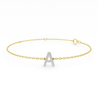 Diamond Initial Slider Bracelet in 9ct Yellow Gold Bracelets Bevilles 