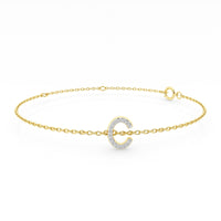 Diamond Initial Slider Bracelet in 9ct Yellow Gold Bracelets Bevilles C 