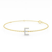 Diamond Initial Slider Bracelet in 9ct Yellow Gold Bracelets Bevilles E 