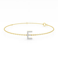 Diamond Initial Slider Bracelet in 9ct Yellow Gold Bracelets Bevilles E 