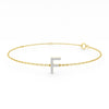 Diamond Initial Slider Bracelet in 9ct Yellow Gold Bracelets Bevilles F 