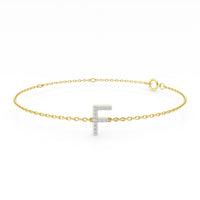 Diamond Initial Slider Bracelet in 9ct Yellow Gold Bracelets Bevilles F 