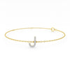 Diamond Initial Slider Bracelet in 9ct Yellow Gold Bracelets Bevilles J 
