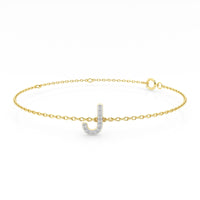 Diamond Initial Slider Bracelet in 9ct Yellow Gold Bracelets Bevilles J 