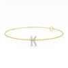 Diamond Initial Slider Bracelet in 9ct Yellow Gold Bracelets Bevilles K 