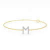 Diamond Initial Slider Bracelet in 9ct Yellow Gold Bracelets Bevilles M 