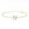 Diamond Initial Slider Bracelet in 9ct Yellow Gold Bracelets Bevilles N 