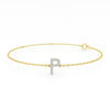 Diamond Initial Slider Bracelet in 9ct Yellow Gold Bracelets Bevilles P 