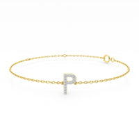 Diamond Initial Slider Bracelet in 9ct Yellow Gold Bracelets Bevilles P 
