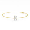 Diamond Initial Slider Bracelet in 9ct Yellow Gold Bracelets Bevilles R 