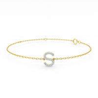 Diamond Initial Slider Bracelet in 9ct Yellow Gold Bracelets Bevilles S 