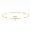 Diamond Initial Slider Bracelet in 9ct Yellow Gold Bracelets Bevilles T 