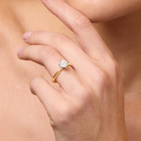 1.00ct Laboratory Grown Diamond Solitaire Ring in 18ct Yellow Gold and 18ct White Gold Bevilles 