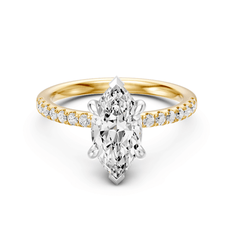 Marquise Shoulder Ring with 2.25ct of Laboratory Grown Diamonds in 18ct Yellow Gold Rings Bevilles 