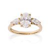 3 Stone Oval Ring with 2.00ct of Laboratory Grown Diamonds in 9ct Yellow Gold Rings Bevilles 