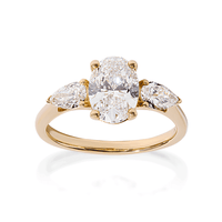 3 Stone Oval Ring with 2.00ct of Laboratory Grown Diamonds in 9ct Yellow Gold Rings Bevilles 