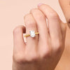 2.00ct Laboratory Grown Diamond Oval Cut Solitaire Ring in 18ct Yellow Gold and 18ct White Gold Bevilles 