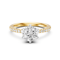 Round Brilliant Shoulder Ring with 2.25ct of Laboratory Grown Diamonds in 18ct Yellow Gold Rings Bevilles 