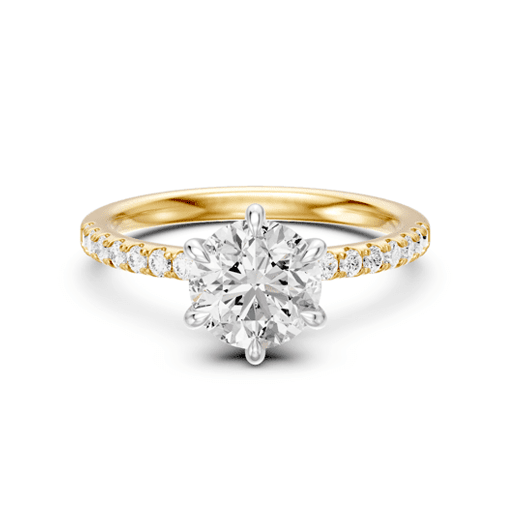 Round Brilliant Shoulder Ring with 2.25ct of Laboratory Grown Diamonds in 18ct Yellow Gold Rings Bevilles 