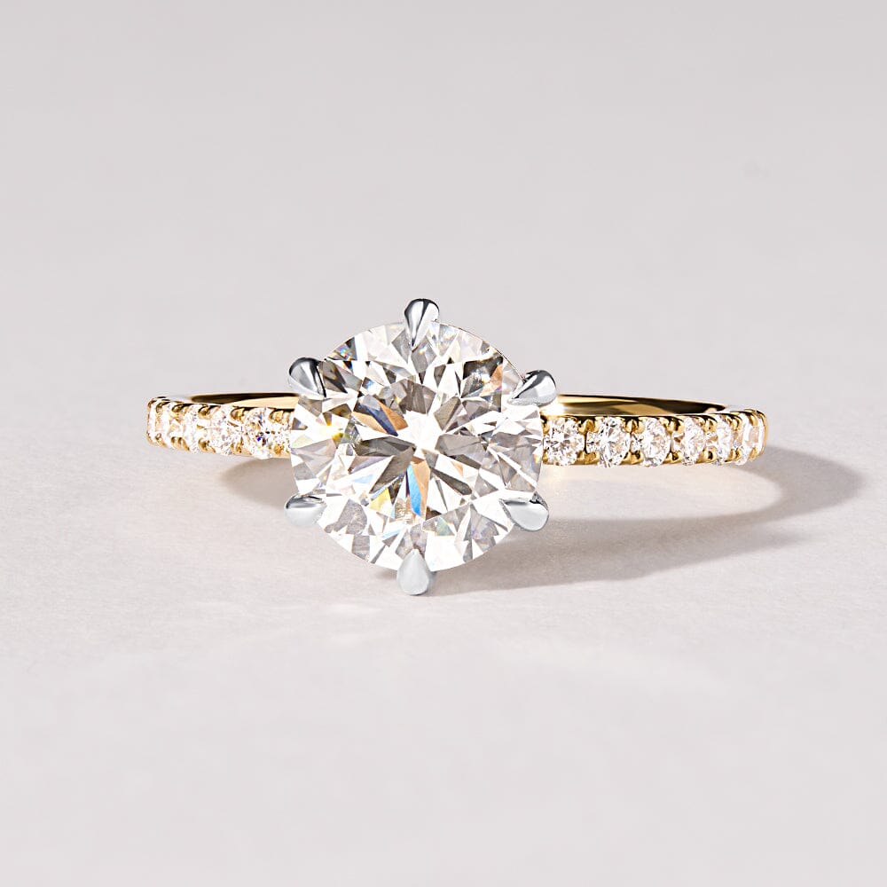 Round Brilliant Shoulder Ring with 2.25ct of Laboratory Grown Diamonds in 18ct Yellow Gold Rings Bevilles 