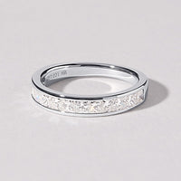 Princess Cut Chanel Set Anniversary Band with 1.00ct of Laboratory Grown Diamonds in 18ct White Gold Rings Bevilles 