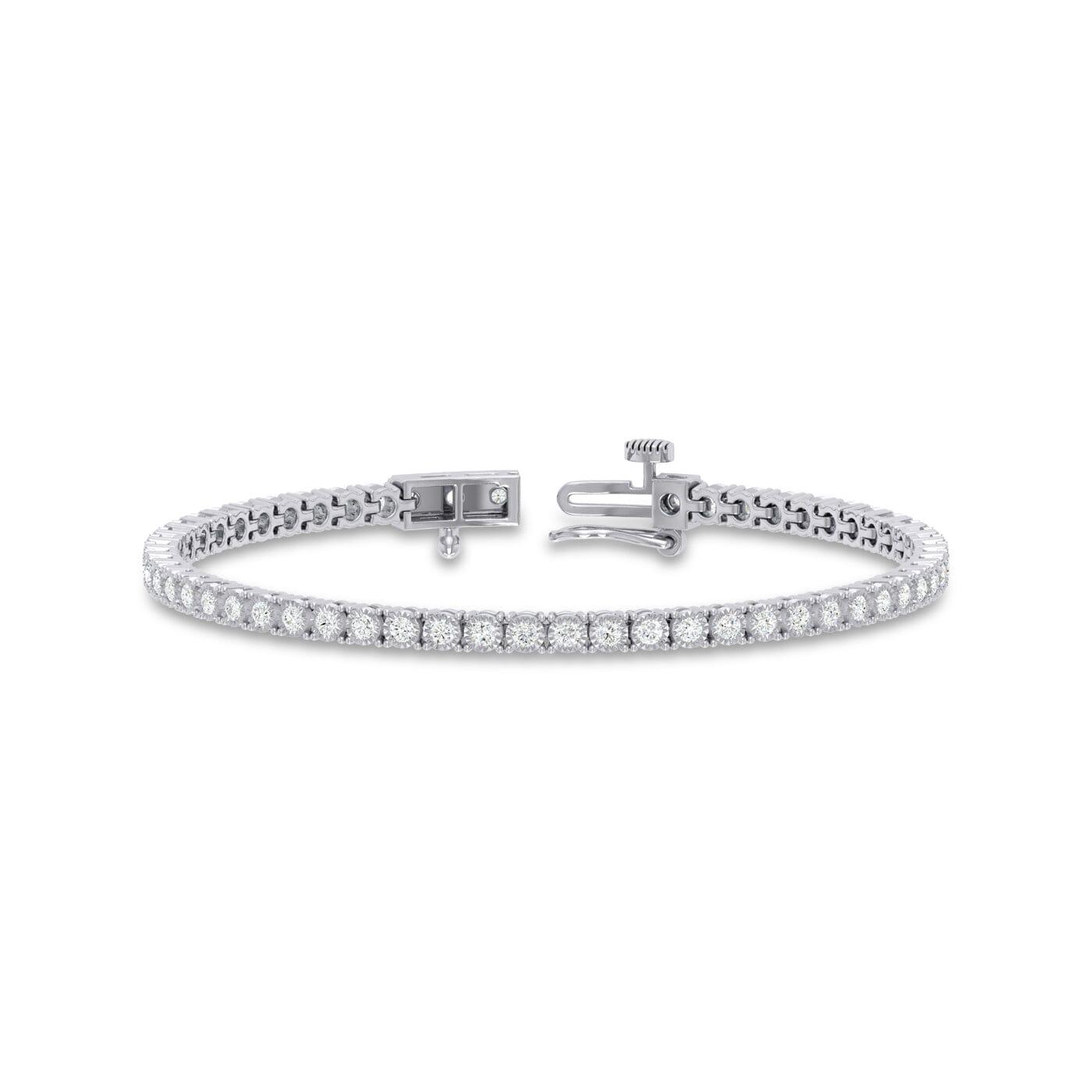 Tennis Bracelet with 1.50ct of Diamonds in 9ct White Gold Bracelets Bevilles 