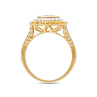 Meera Halo Ring with 1.50ct of Laboratory Grown Diamonds in 9ct Yellow Gold Rings Bevilles 
