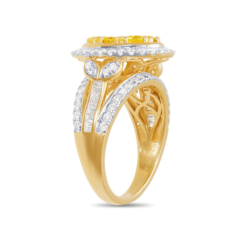 Meera Oval Halo Ring with 2.00ct of Laboratory Grown Diamonds in 9ct Yellow Gold Rings Bevilles 