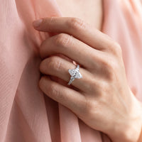 Grown Gorgeous Marquise Solitaire Shoulder Ring with 2.17tw of Laboratory-Grown Diamonds in 14kt White Gold Rings Bevilles 