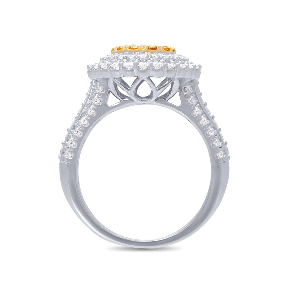 Meera Oval Halo Ring with 1.50ct of Laboratory Grown Diamonds in 9ct White Gold Rings Bevilles 