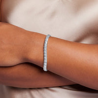 S Link Bracelet with 0.15ct of Diamonds in Sterling Silver Bracelets Bevilles 