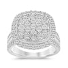 Miracle Surround Halo Ring with 1.00ct of Diamonds in Sterling Silver Rings Bevilles 