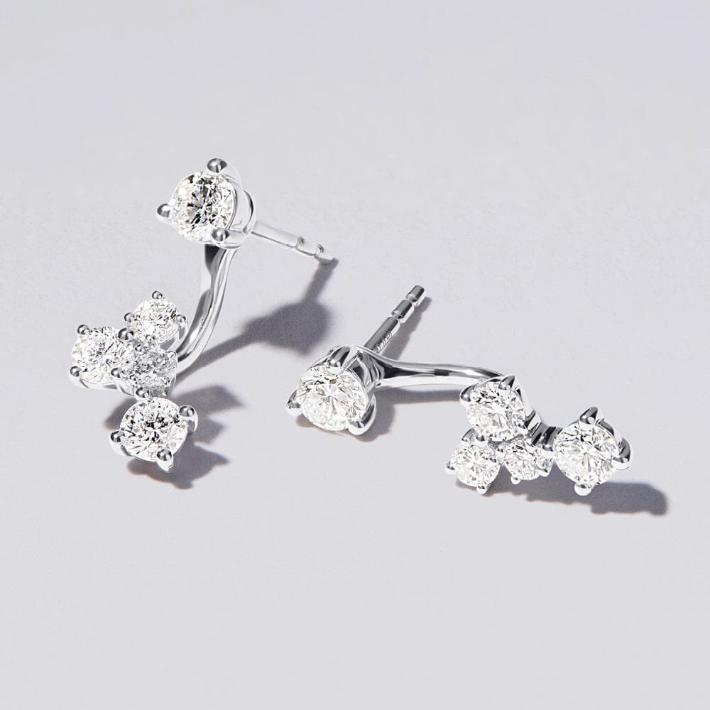 Enhancer Stud Earrings with 1.00ct of Laboratory Grown Diamonds in Platinum and Sterling Silver Earrings Bevilles Jewellers 