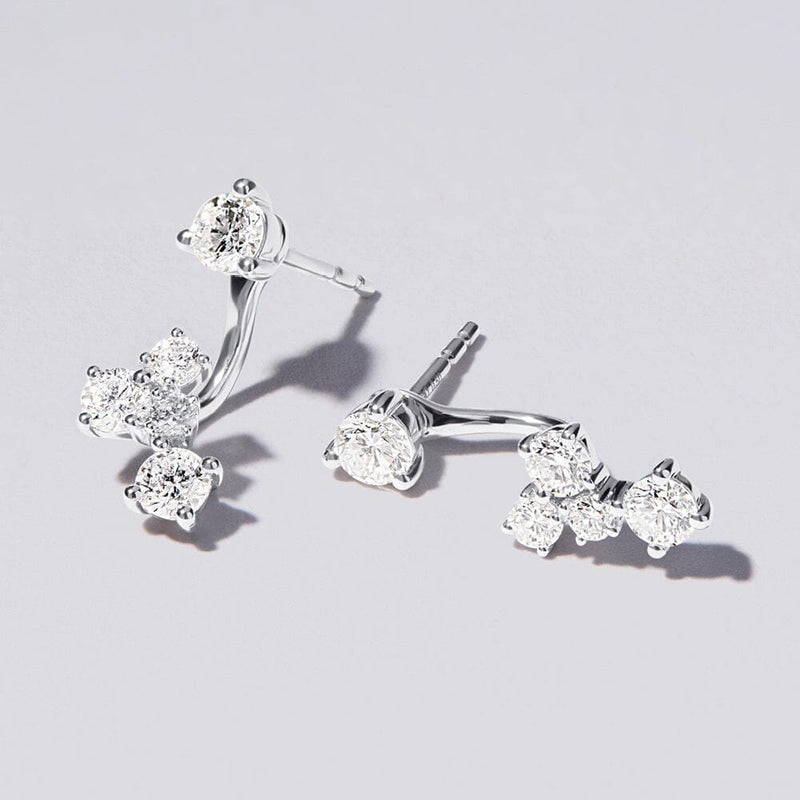Enhancer Stud Earrings with 1.00ct of Laboratory Grown Diamonds in Platinum and Sterling Silver Earrings Bevilles Jewellers 