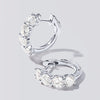 Single Row Hoop Earrings with 2.00ct of Laboratory Grown Diamonds in Sterling Silver and Platinum Earrings Bevilles Jewellers 