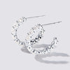J Hoop Stud Earrings with 2.00ct of Laboratory Grown Diamonds in Sterling Silver and Platinum Earrings Bevilles Jewellers 