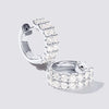 Double Row Hoop Earrings with 2.00ct of Laboratory Grown Diamonds in Sterling Silver and Platinum Earrings Bevilles Jewellers 