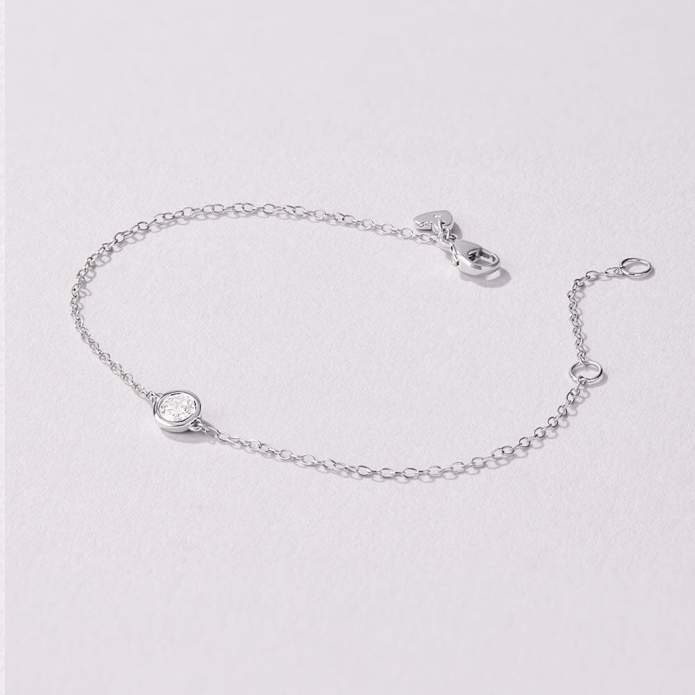 Bezel Bracelet with 1/5ct of Laboratory Grown Diamonds in Sterling Silver and Platinum Bracelets Bevilles 