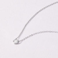 Bezel Pendant Necklace with 0.20ct of Laboratory Grown Diamonds in Sterling Silver and Platinum Necklaces Bevilles 