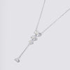 Bezel Set Lariat Necklace with 1.00ct of Laboratory Grown Diamonds in Sterling Silver and Platinum Bevilles Jewellers 