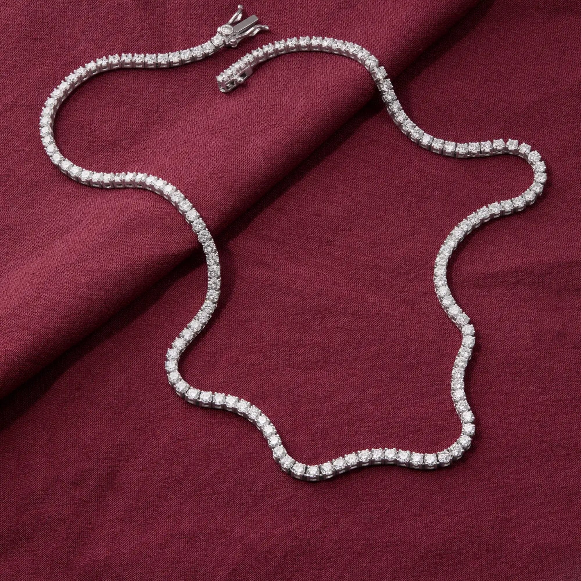 42.5cm Tennis Necklace with 12.00tw of Laboratory-Grown Diamonds in Sterling silver and Platinum Pendants Bevilles 