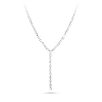 Oval and Emerald Cut Lariat Tennis Necklace with 5.25ct of Laboratory Grown Diamonds in Sterling Silver and Platinum Bevilles Jewellers 
