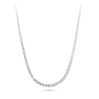 Graduated Tennis Necklace with 8.00ct of Laboratory Grown Diamonds in Sterling Silver and Platinum Bevilles Jewellers 