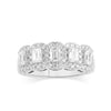 Emerald Cut Multi Station Dress Ring with 1.30ct of Laboratory Grown Diamonds in Sterling Silver and Platinum Rings Bevilles 