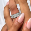 Emerald Cut Multi Station Dress Ring with 1.30ct of Laboratory Grown Diamonds in Sterling Silver and Platinum Rings Bevilles 