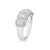 Emerald Cut Multi Station Dress Ring with 1.30ct of Laboratory Grown Diamonds in Sterling Silver and Platinum Rings Bevilles 