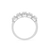 Emerald Cut Multi Station Dress Ring with 1.30ct of Laboratory Grown Diamonds in Sterling Silver and Platinum Rings Bevilles 