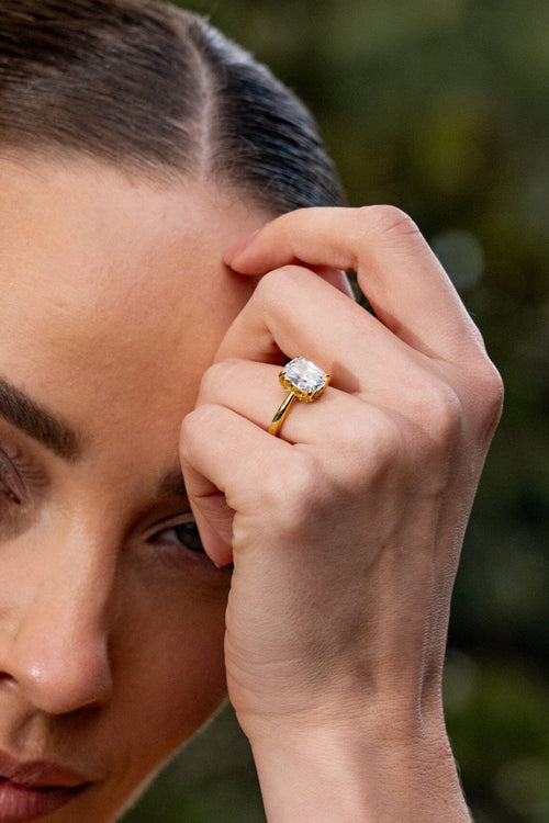 SYDNEY SOIRÉE ELAINE CUSHION CUT RING GOLD Bevilles Jewellers 